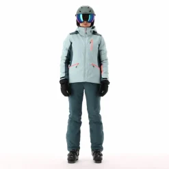 Giacca da sci da donna in 4-way stretch con cappuccio staccabile