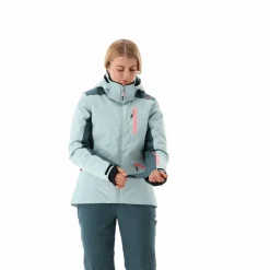 Giacca da sci da donna in 4-way stretch con cappuccio staccabile