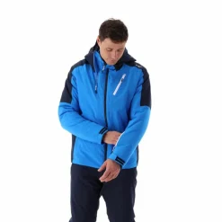 Giacca da sci da uomo in twill con cappuccio
