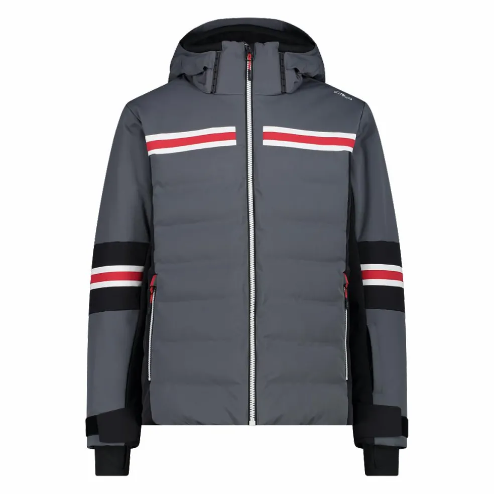 Giacca da sci da uomo in twill con cappuccio 4 way stretch