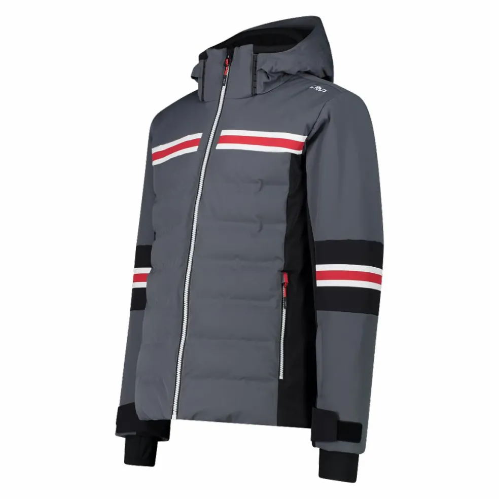Giacca da sci da uomo in twill con cappuccio 4 way stretch