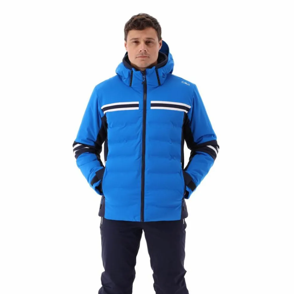 Giacca da sci da uomo in twill con cappuccio 4 way stretch