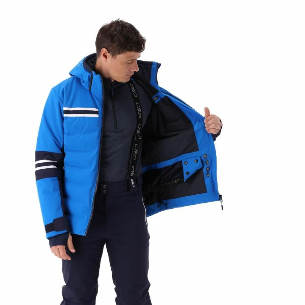 Giacca da sci da uomo in twill con cappuccio 4 way stretch