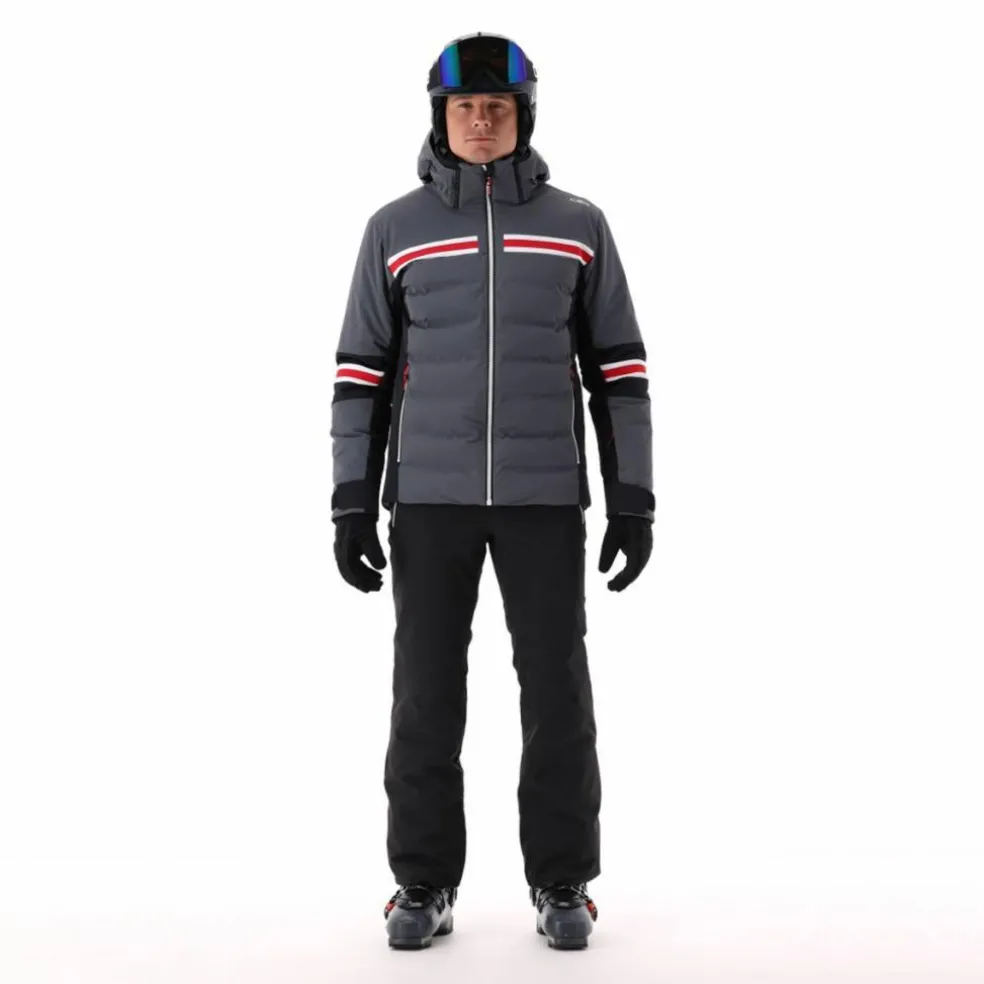 Giacca da sci da uomo in twill con cappuccio 4 way stretch