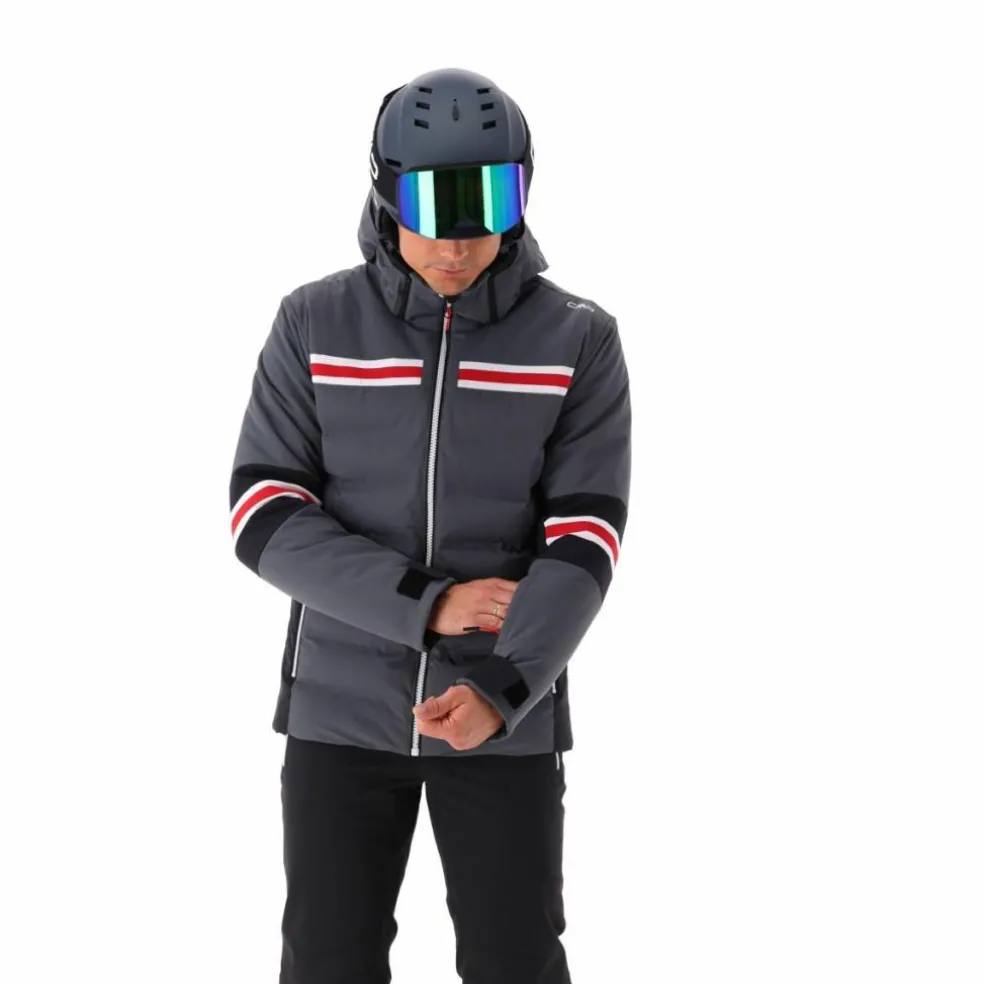 Giacca da sci da uomo in twill con cappuccio 4 way stretch