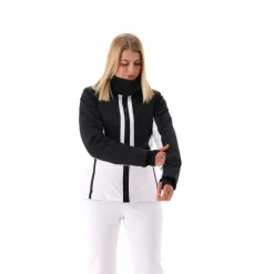 Giacca da sci in stretch twill con cappuccio staccabile da donna