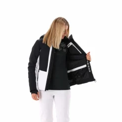 Giacca da sci in stretch twill con cappuccio staccabile da donna