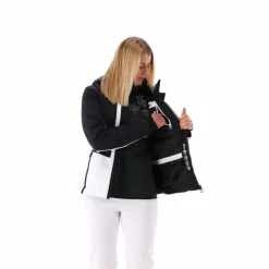 Giacca da sci in stretch twill con cappuccio staccabile da donna