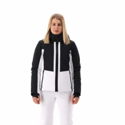 Giacca da sci in stretch twill con cappuccio staccabile da donna