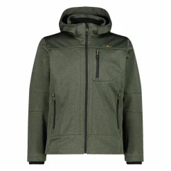 Giacca da uomo in Softshell melange con cappuccio staccabile