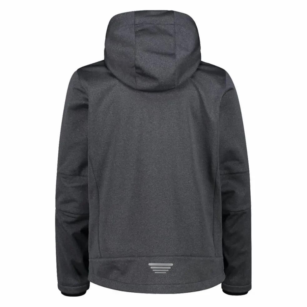 Giacca da uomo in Softshell melange con cappuccio staccabile