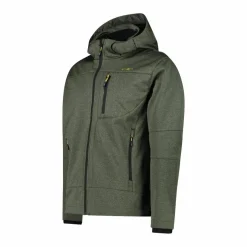Giacca da uomo in Softshell melange con cappuccio staccabile