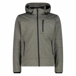 Giacca da uomo in Softshell melange con cappuccio staccabile