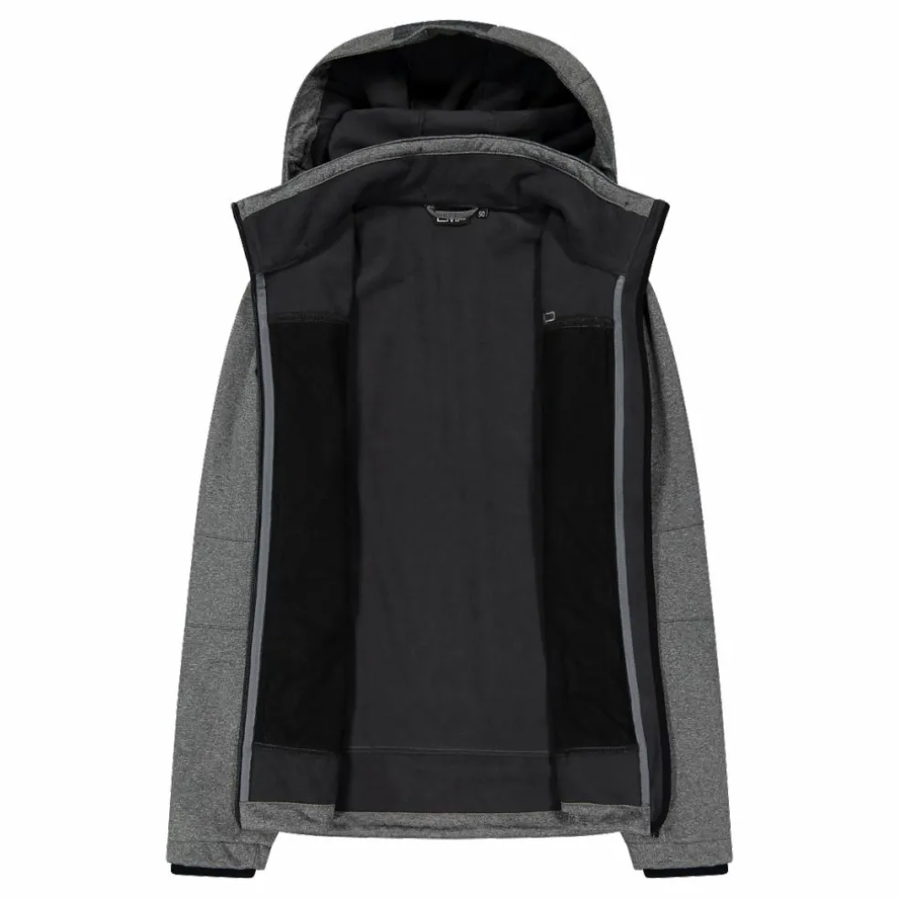 Giacca da uomo in Softshell melange con cappuccio staccabile