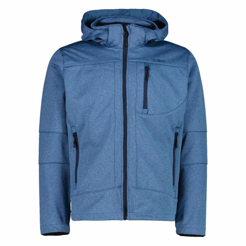 Giacca da uomo in Softshell melange con cappuccio staccabile