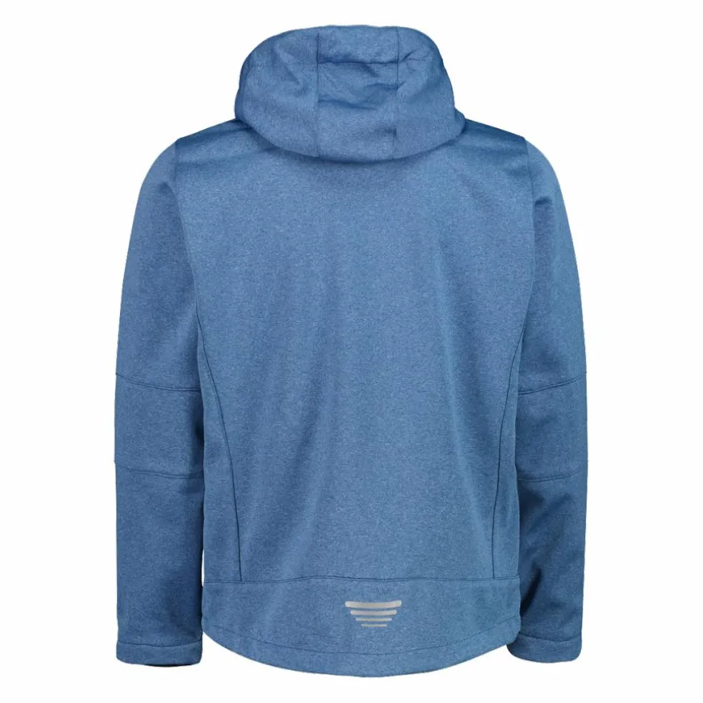 Giacca da uomo in Softshell melange con cappuccio staccabile