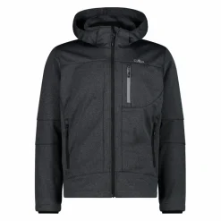 Giacca da uomo in Softshell melange con cappuccio staccabile