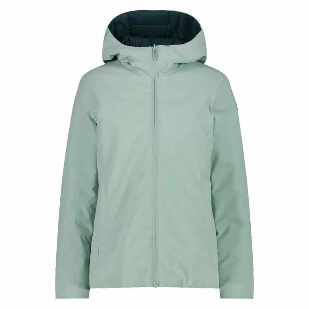 Giacca double face con cappuccio da donna