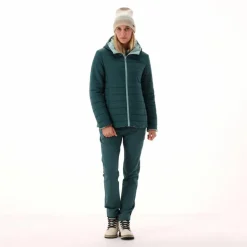 Giacca double face con cappuccio da donna