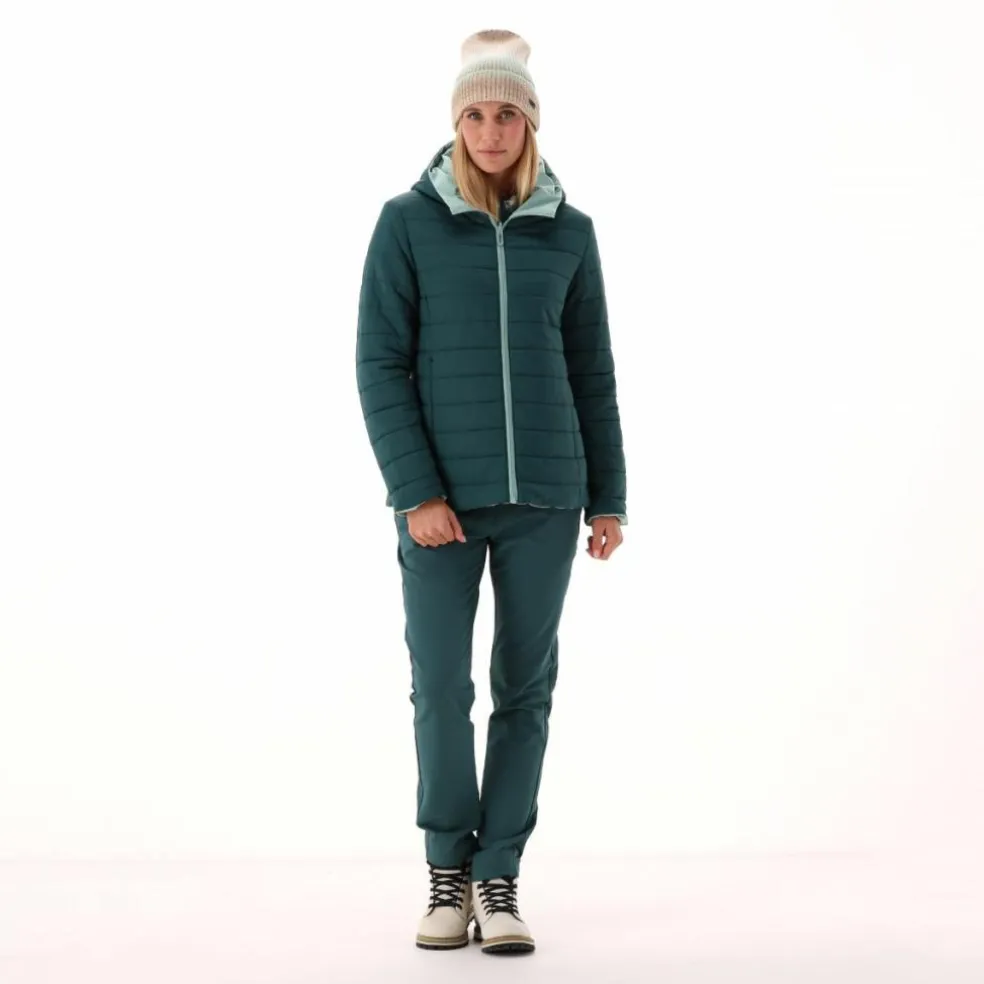 Giacca double face con cappuccio da donna