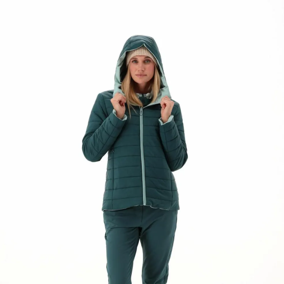 Giacca double face con cappuccio da donna