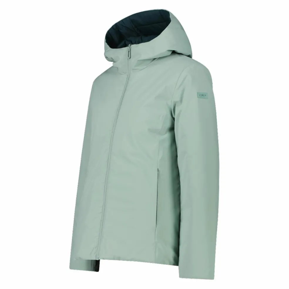 Giacca double face con cappuccio da donna