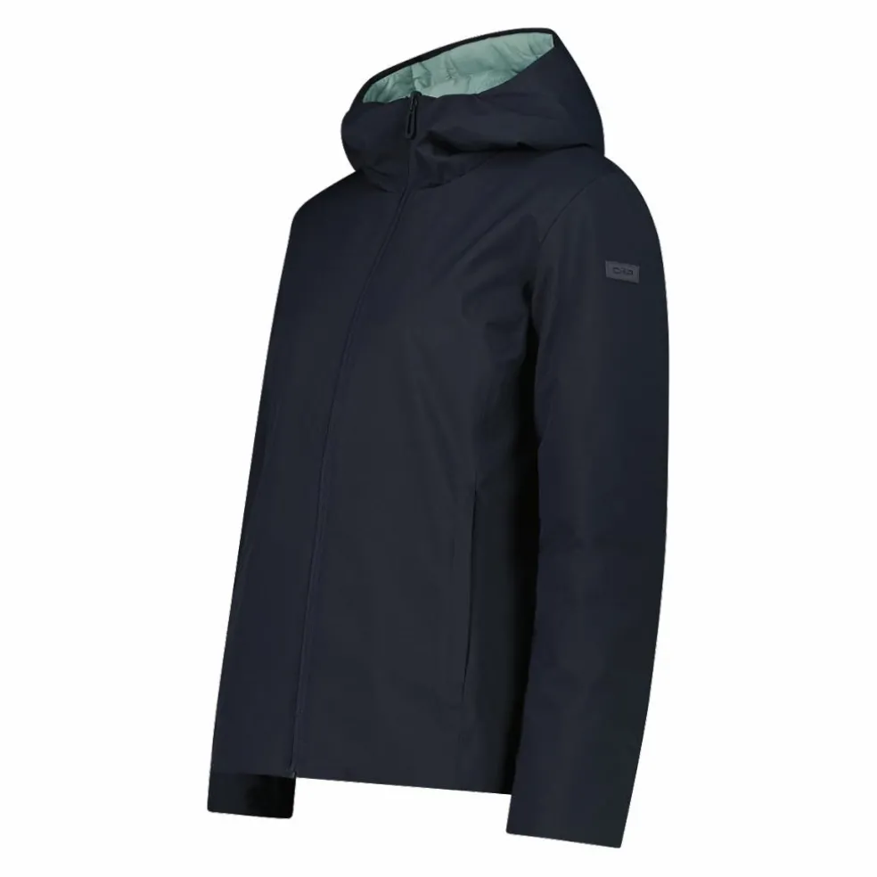 Giacca double face con cappuccio da donna