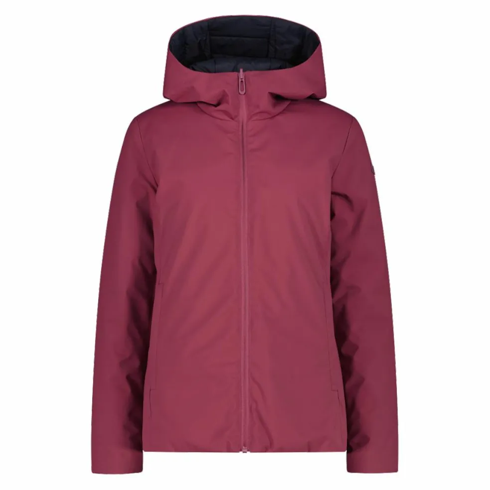 Giacca double face con cappuccio da donna