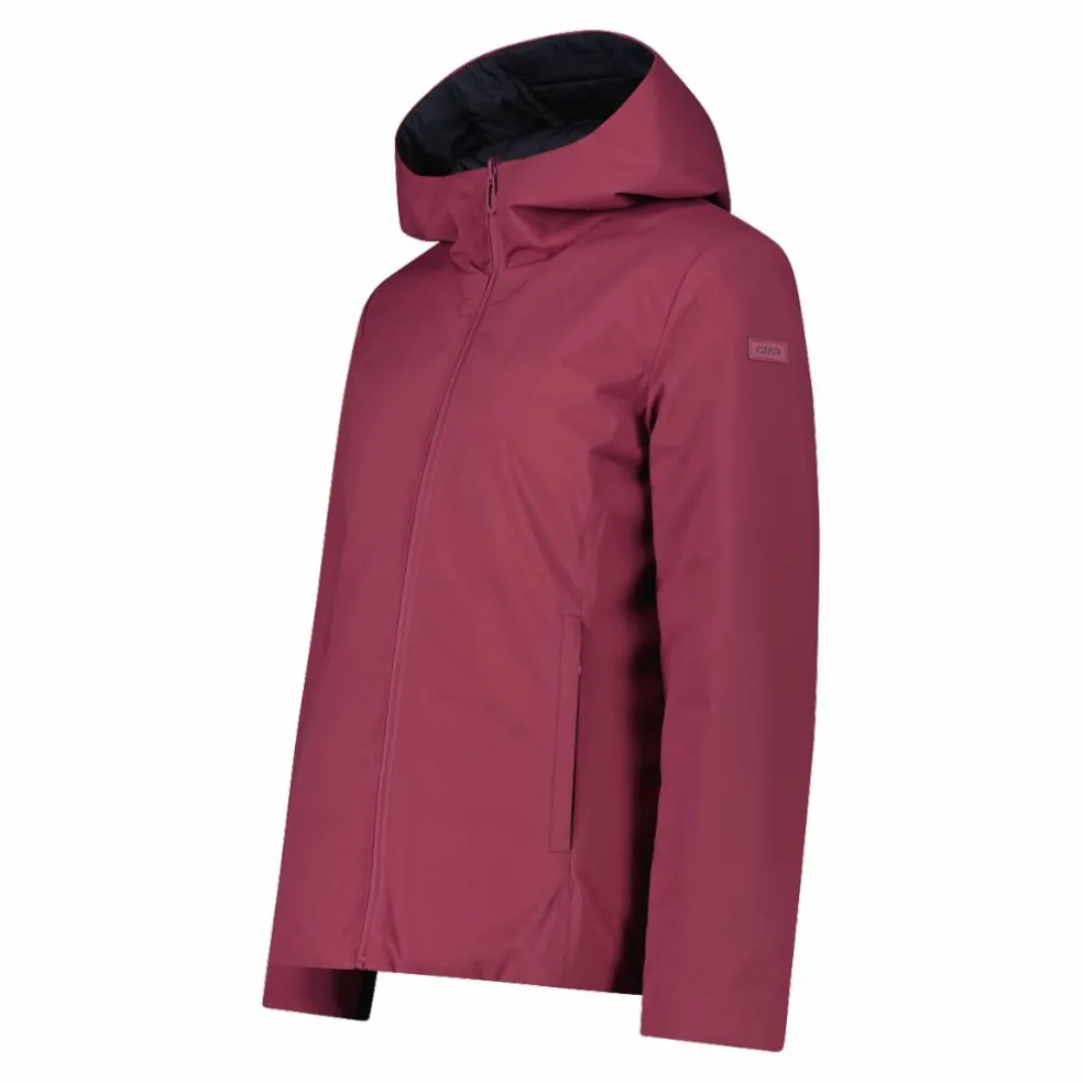 Giacca double face con cappuccio da donna