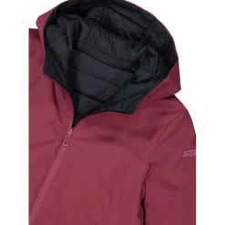 Giacca double face con cappuccio da donna