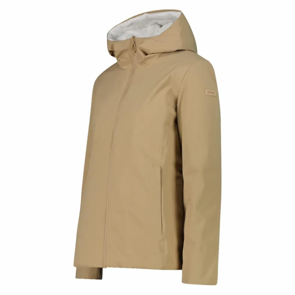 Giacca double face con cappuccio da donna