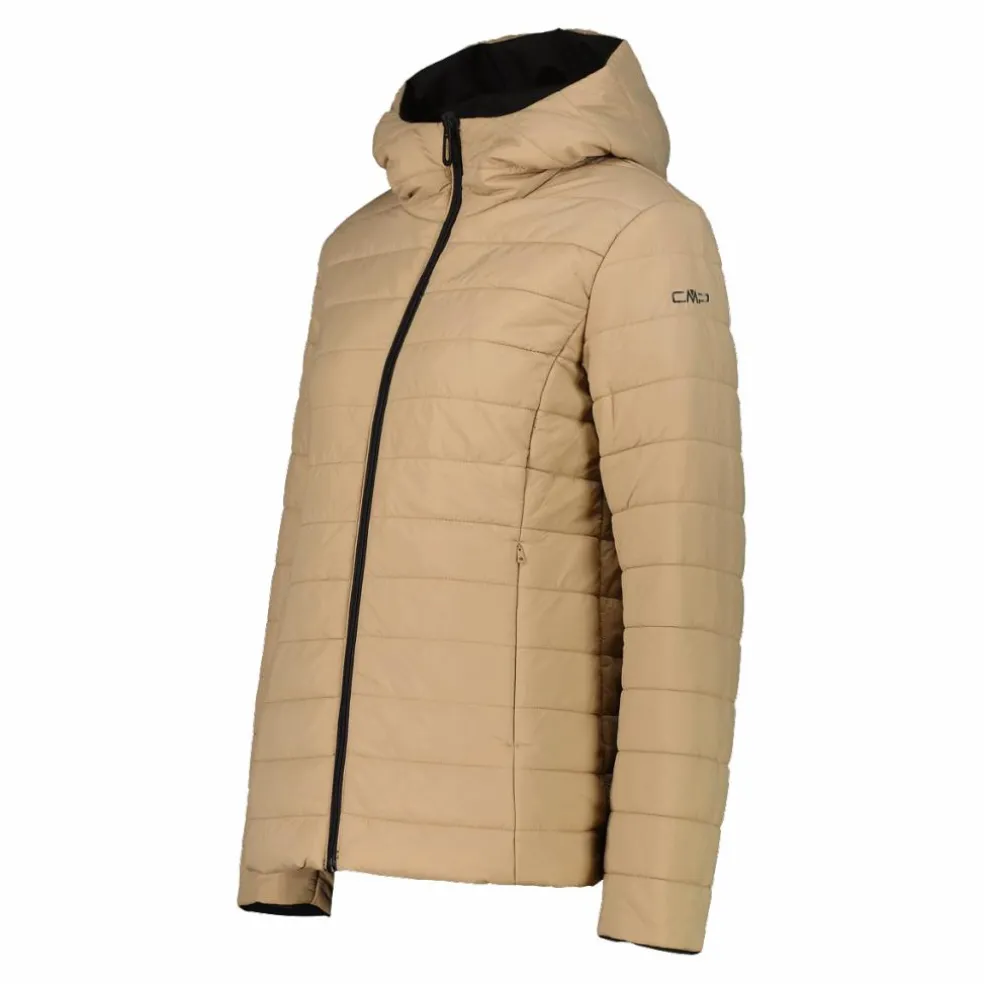 Giacca double face con cappuccio da donna