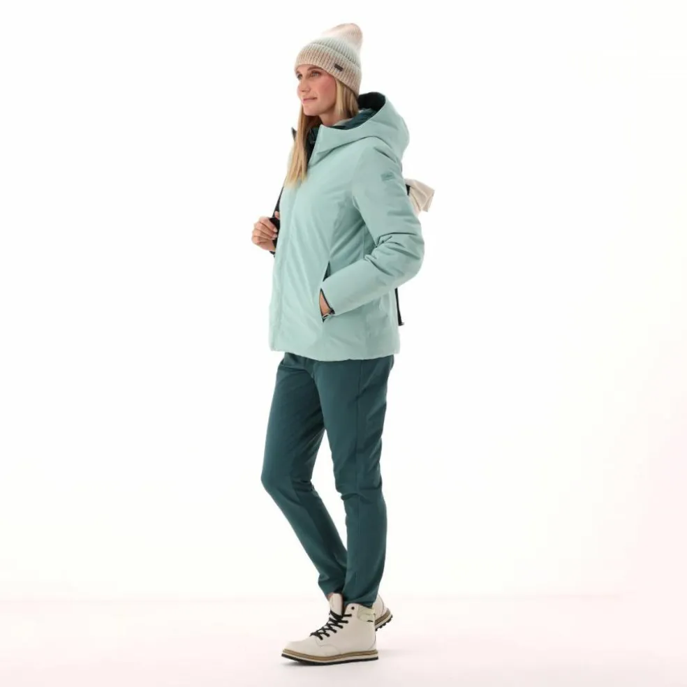 Giacca double face con cappuccio da donna
