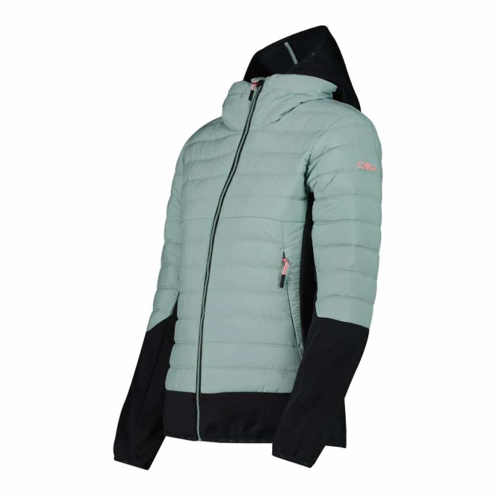 Giacca ibrida donna imbottita Unlimitech con PrimaLoft® Black ThermoPlume con cappuccio