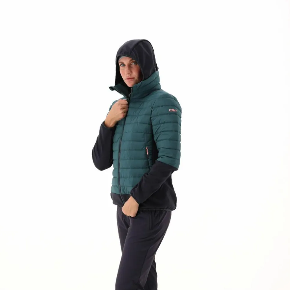 Giacca ibrida donna imbottita Unlimitech con PrimaLoft® Black ThermoPlume con cappuccio