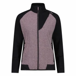 Giacca Ibrida in pile con zip da donna in knit tech