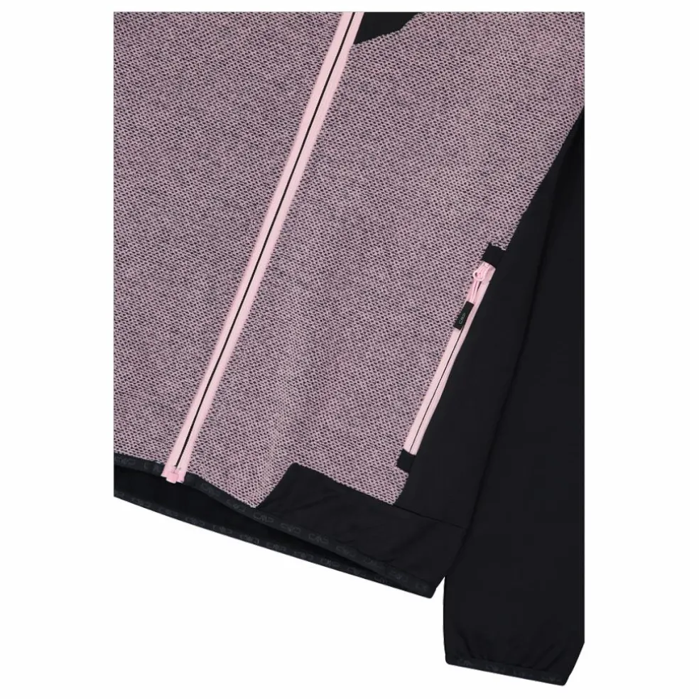 Giacca Ibrida in pile con zip da donna in knit tech
