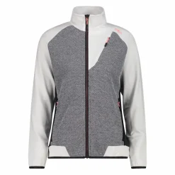 Giacca Ibrida in pile con zip da donna in knit tech