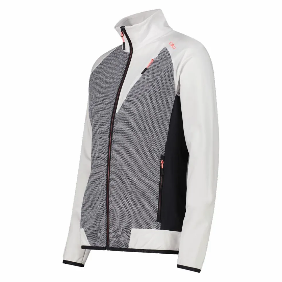 Giacca Ibrida in pile con zip da donna in knit tech