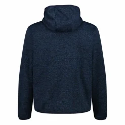 Giacca ibrida in pile da uomo in Knit Tech melange con cappuccio