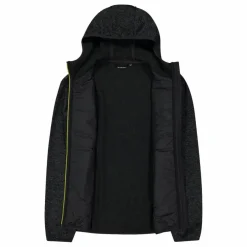 Giacca ibrida in pile da uomo in Knit Tech melange con cappuccio