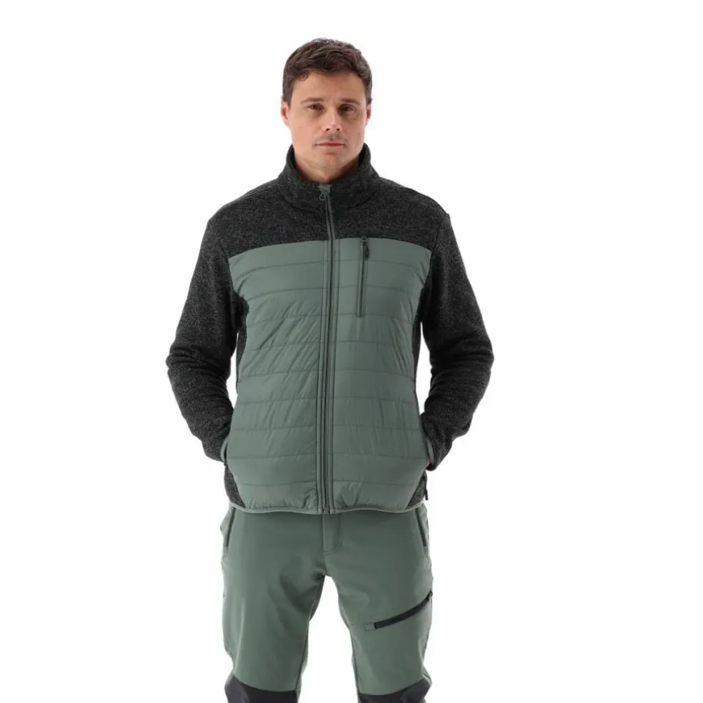 Giacca ibrida in pile da uomo in Knit Tech melange