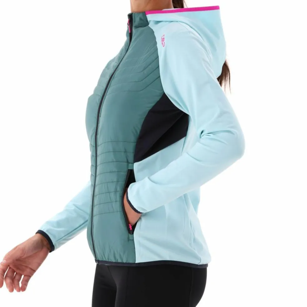 Giacca Ibrida Unlimitech in Stretch Performance con cappuccio da Donna