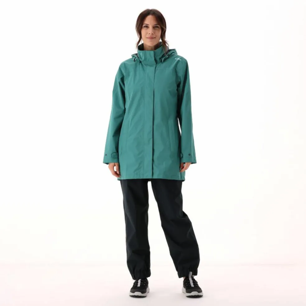 Giacca impermeabile lunga da donna in Ripstop