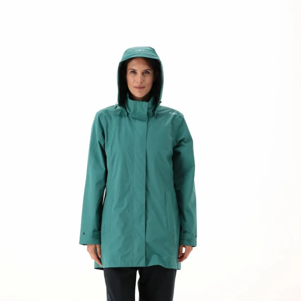Giacca impermeabile lunga da donna in Ripstop