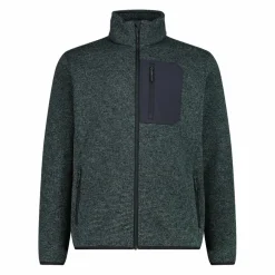 Giacca in pile con zip da uomo in knit tech