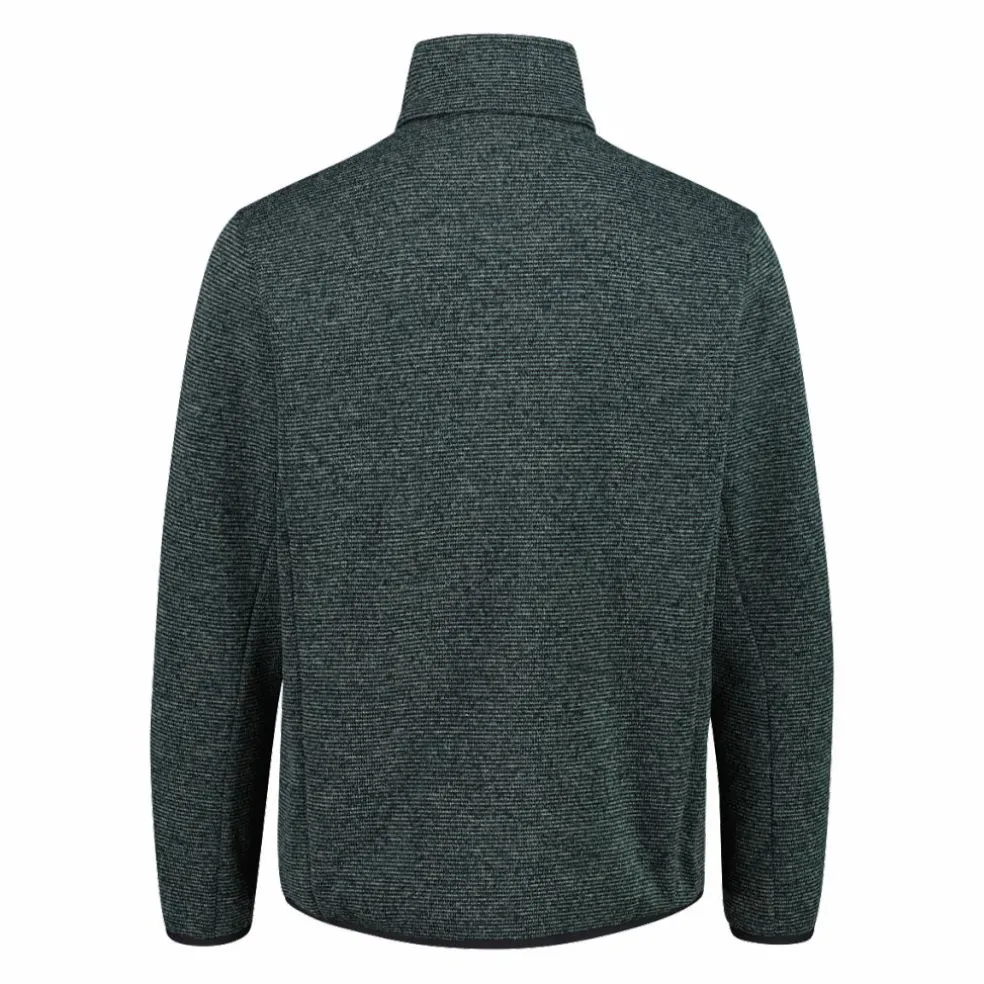 Giacca in pile con zip da uomo in knit tech