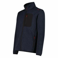 Giacca in pile con zip da uomo in knit tech