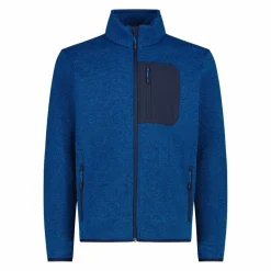 Giacca in pile con zip da uomo in knit tech