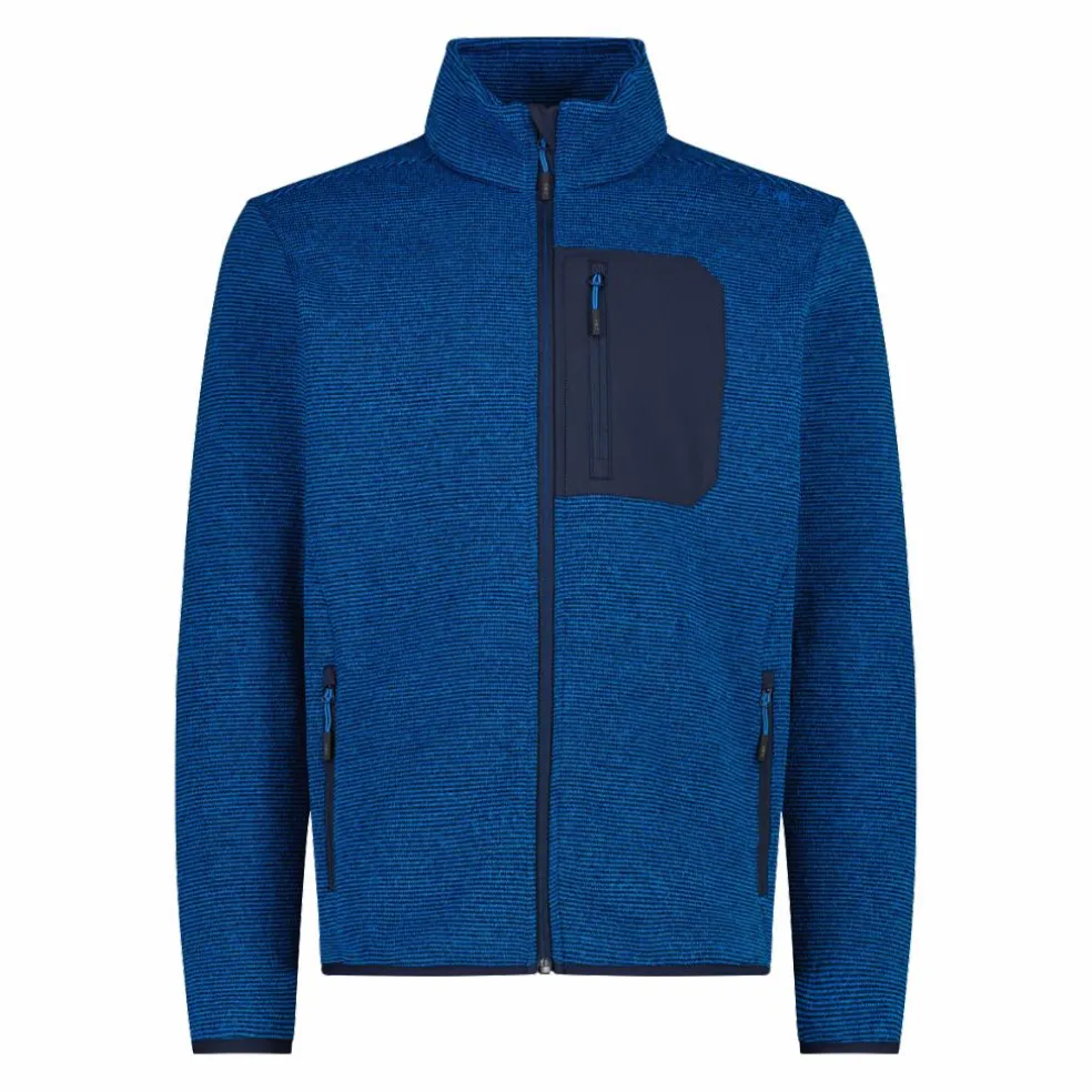 Giacca in pile con zip da uomo in knit tech